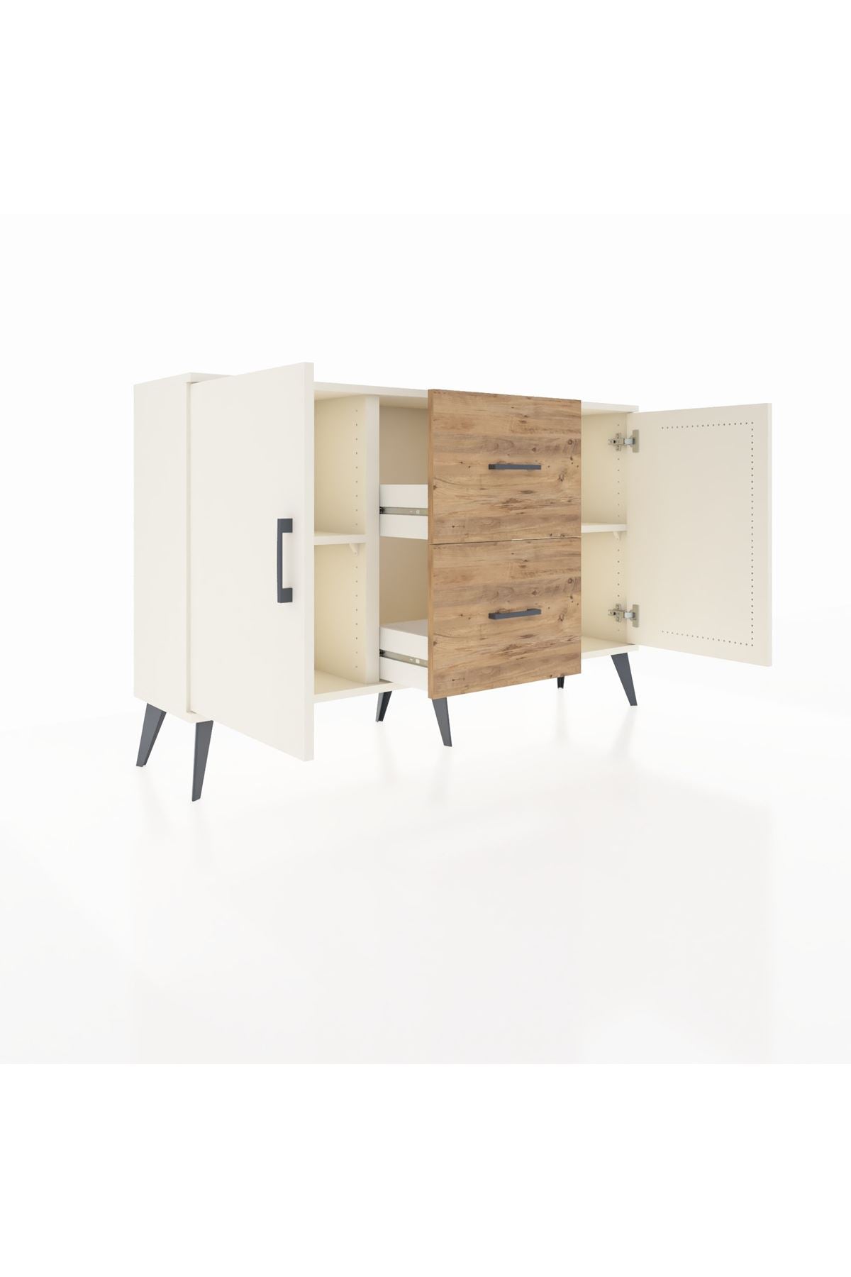 Arges Konsol 2 Raflı 2 Çekmeceli 2 Kapaklı 132x30x83 - S144M039V06A