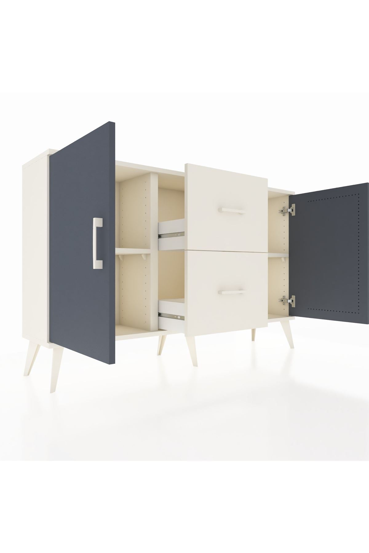 Arges Konsol 2 Raflı 2 Çekmeceli 2 Kapaklı 132x30x83 - S144M039V07A