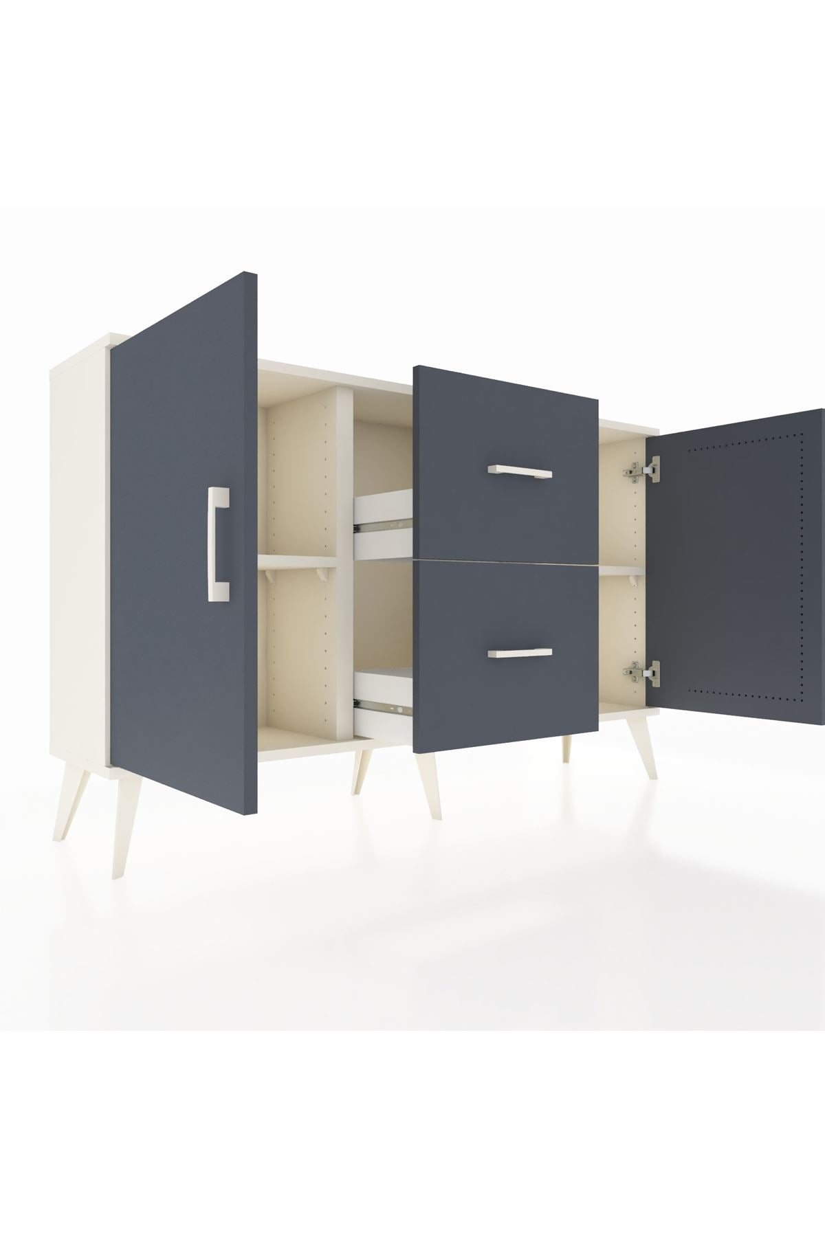 Arges Konsol 2 Raflı 2 Çekmeceli 2 Kapaklı 132x30x83 - S144M039V08A