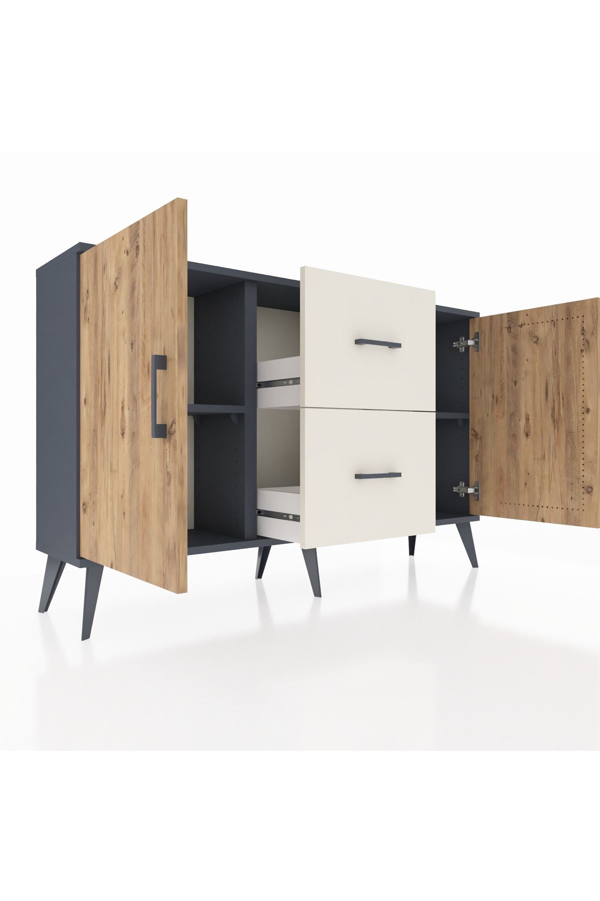 Arges Konsol 2 Raflı 2 Çekmeceli 2 Kapaklı 132x30x83 - S144M039V10A