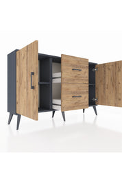 Arges Konsol 2 Raflı 2 Çekmeceli 2 Kapaklı 132x30x83 - S144M039V12A