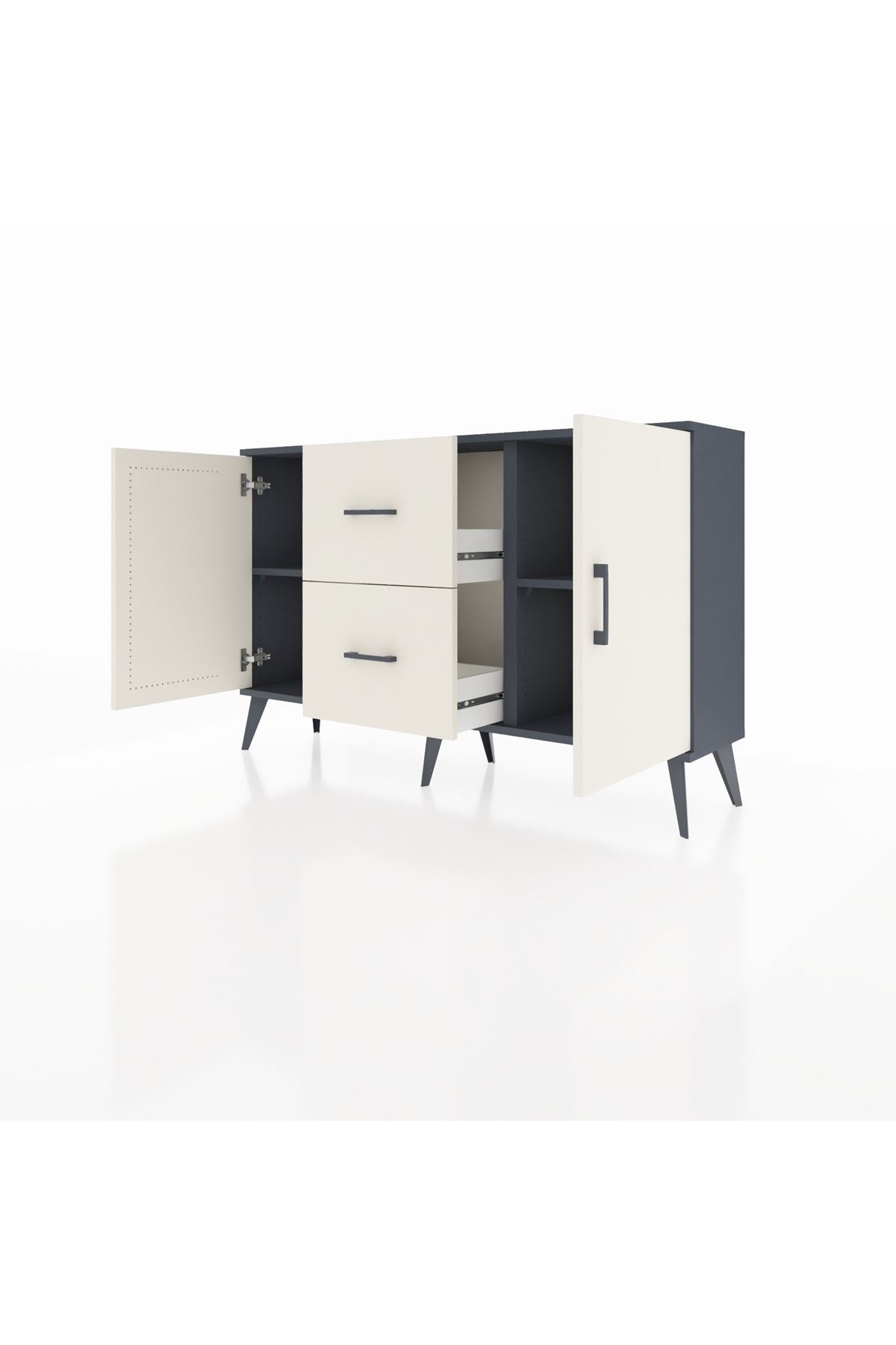 Arges Konsol 2 Raflı 2 Çekmeceli 2 Kapaklı 132x30x83 - S144M039V13A