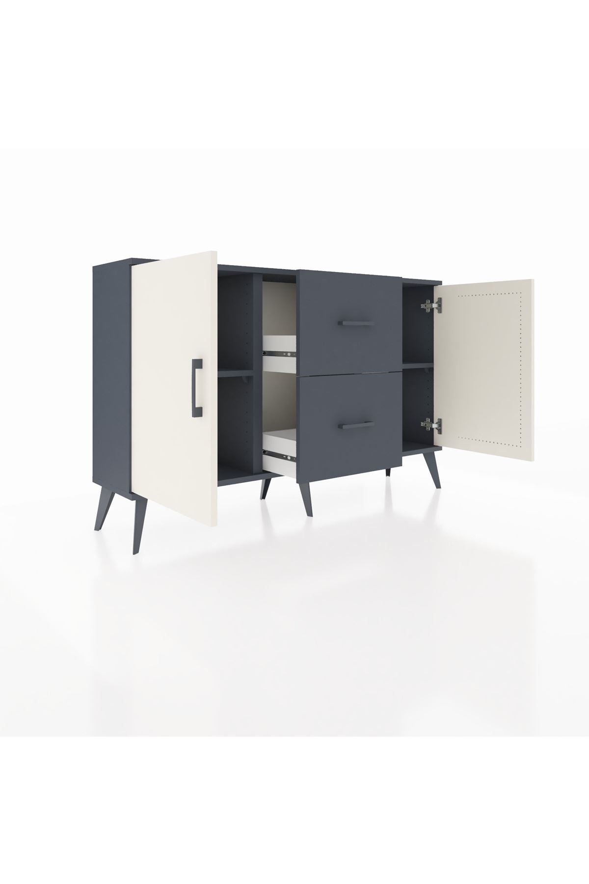 Arges Konsol 2 Raflı 2 Çekmeceli 2 Kapaklı 132x30x83 - S144M039V14A