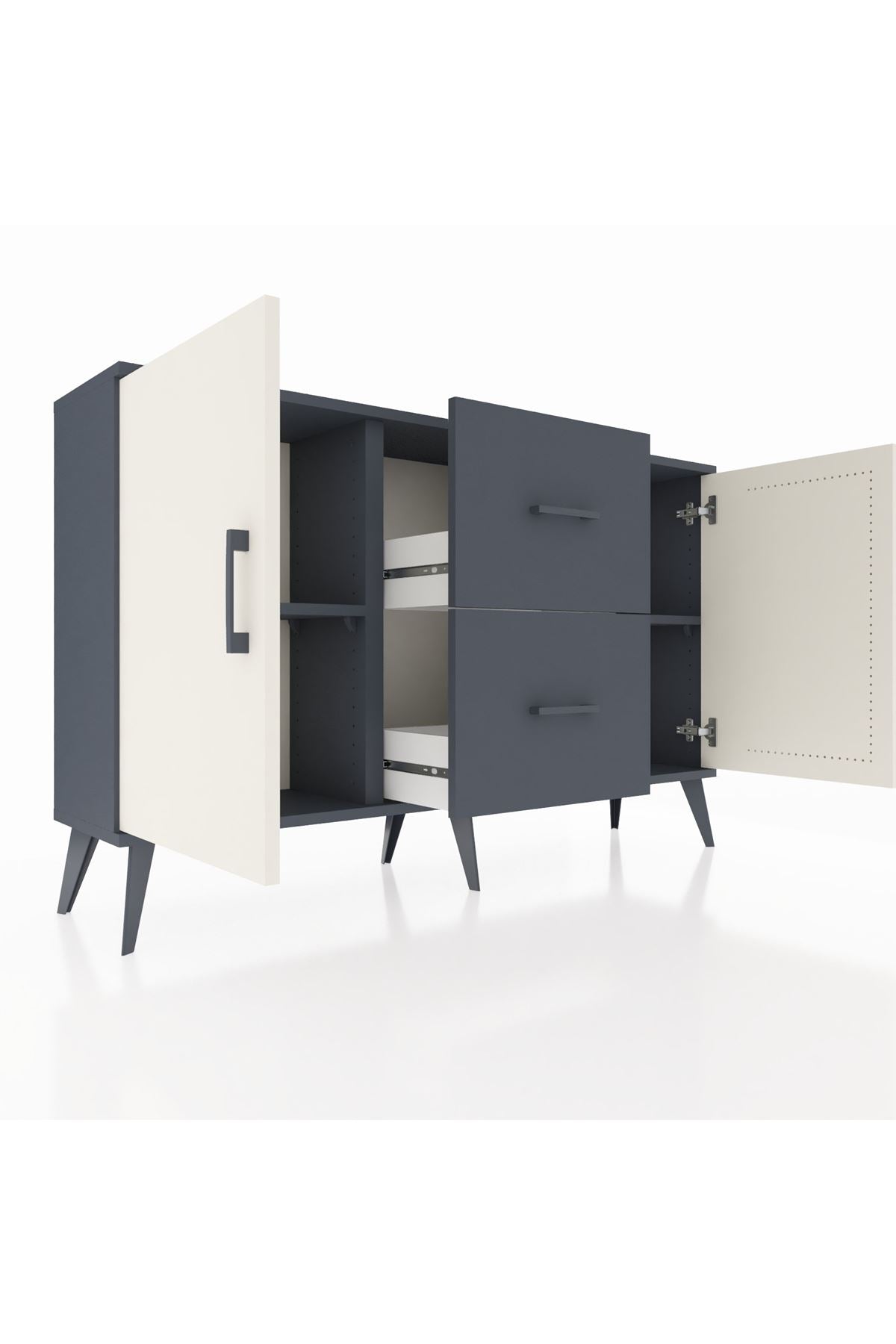 Arges Konsol 2 Raflı 2 Çekmeceli 2 Kapaklı 132x30x83 - S144M039V14A