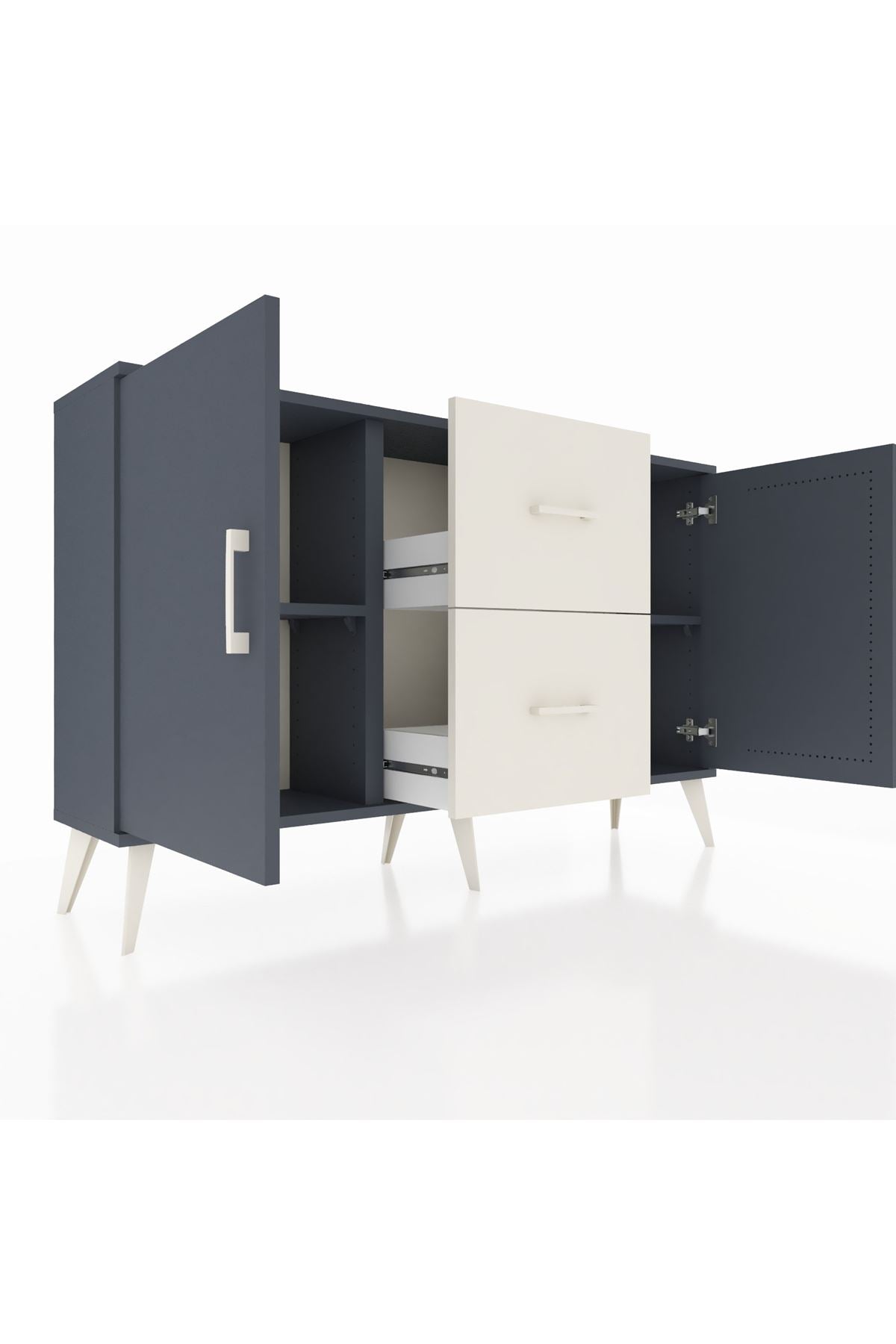 Arges Konsol 2 Raflı 2 Çekmeceli 2 Kapaklı 132x30x83 - S144M039V16A