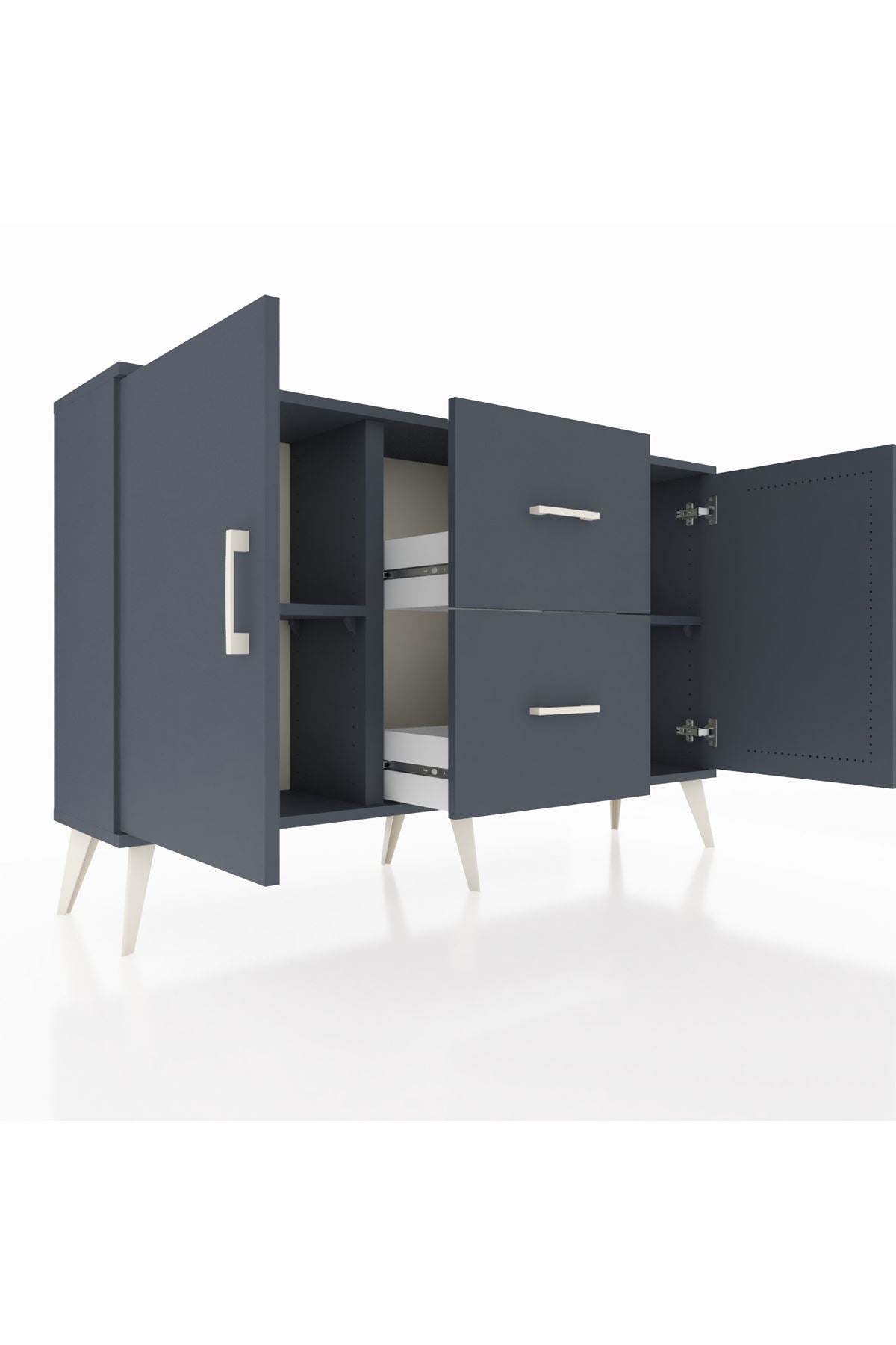 Arges Konsol 2 Raflı 2 Çekmeceli 2 Kapaklı 132x30x83 - S144M039V17A