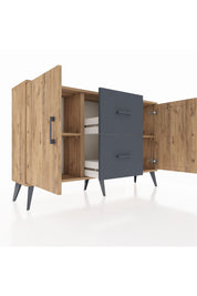 Arges Konsol 2 Raflı 2 Çekmeceli 2 Kapaklı 132x30x83 - S144M039V20A