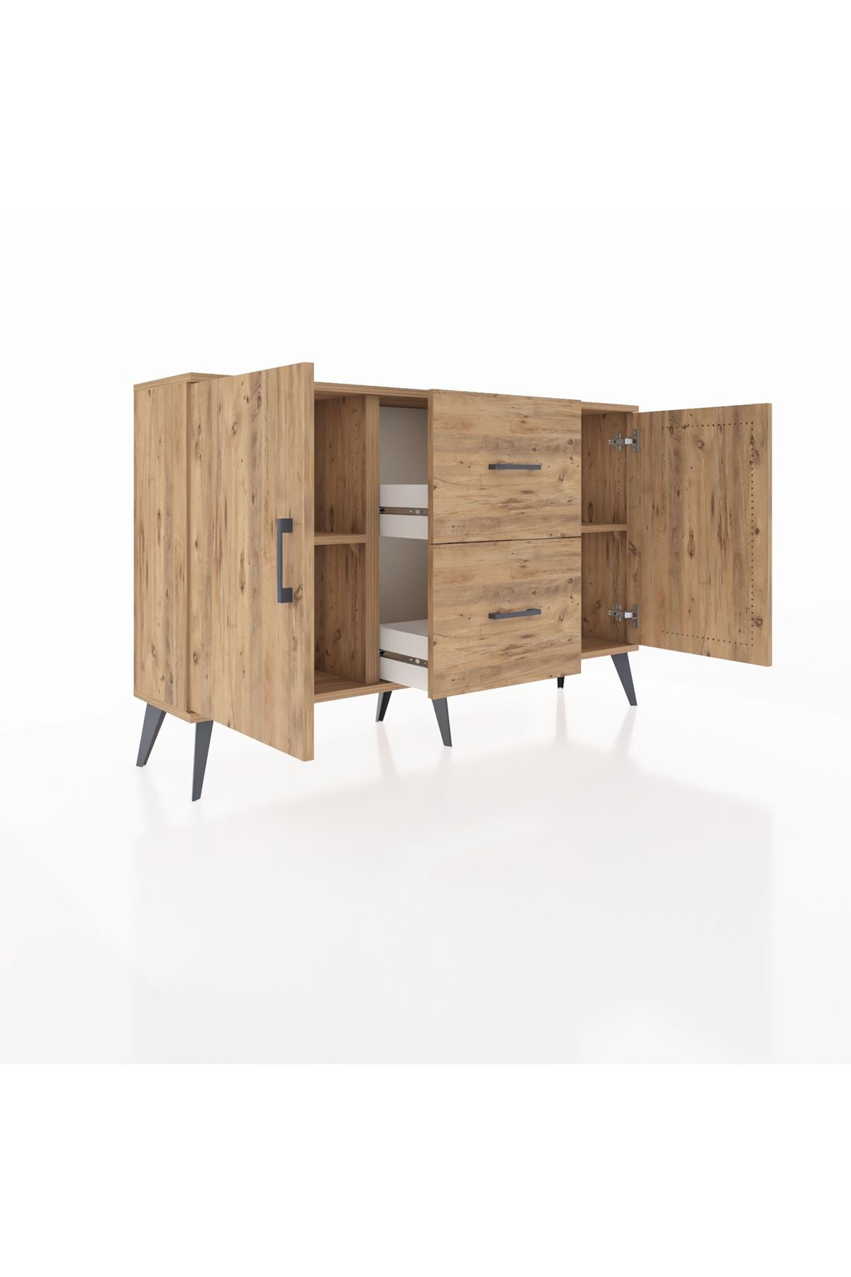 Arges Konsol 2 Raflı 2 Çekmeceli 2 Kapaklı 132x30x83 - S144M039V21A