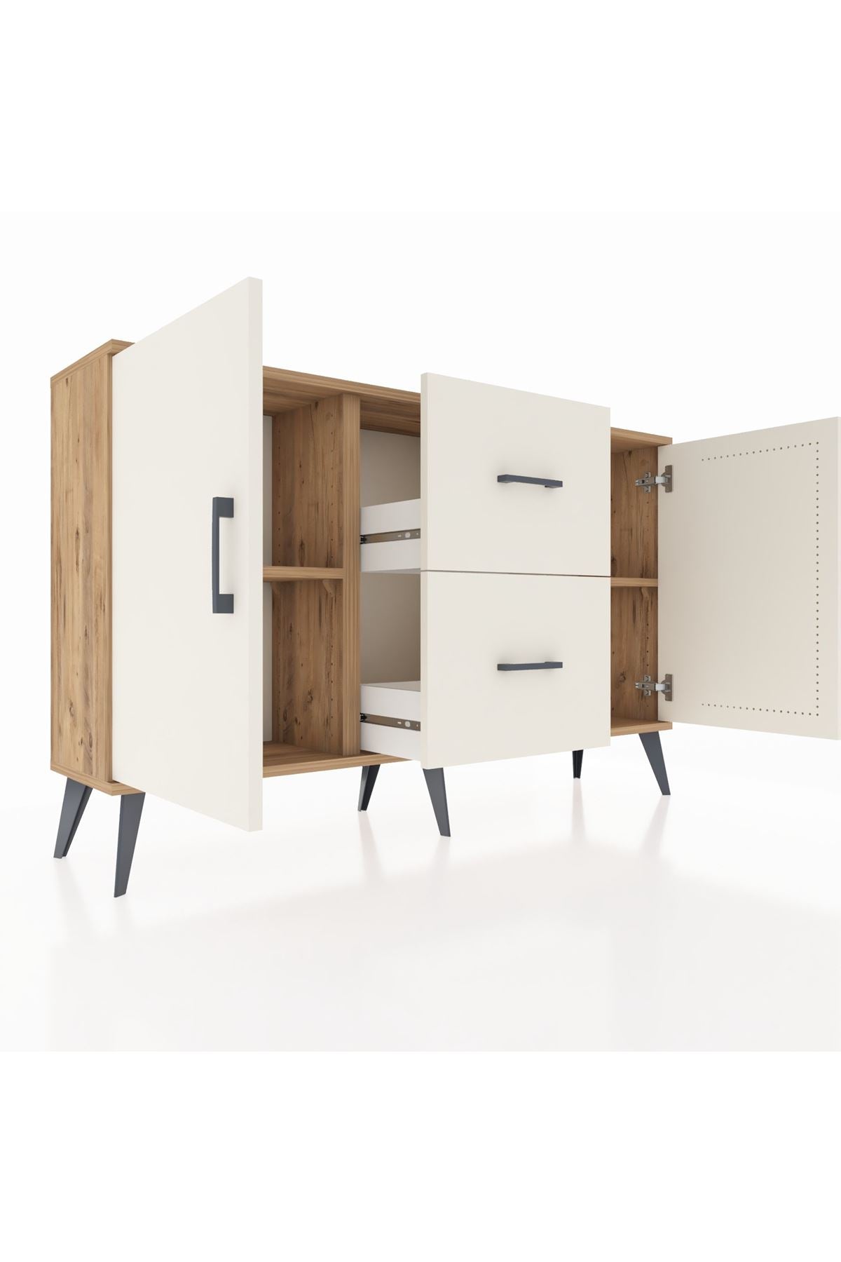 Arges Konsol 2 Raflı 2 Çekmeceli 2 Kapaklı 132x30x83 - S144M039V22A