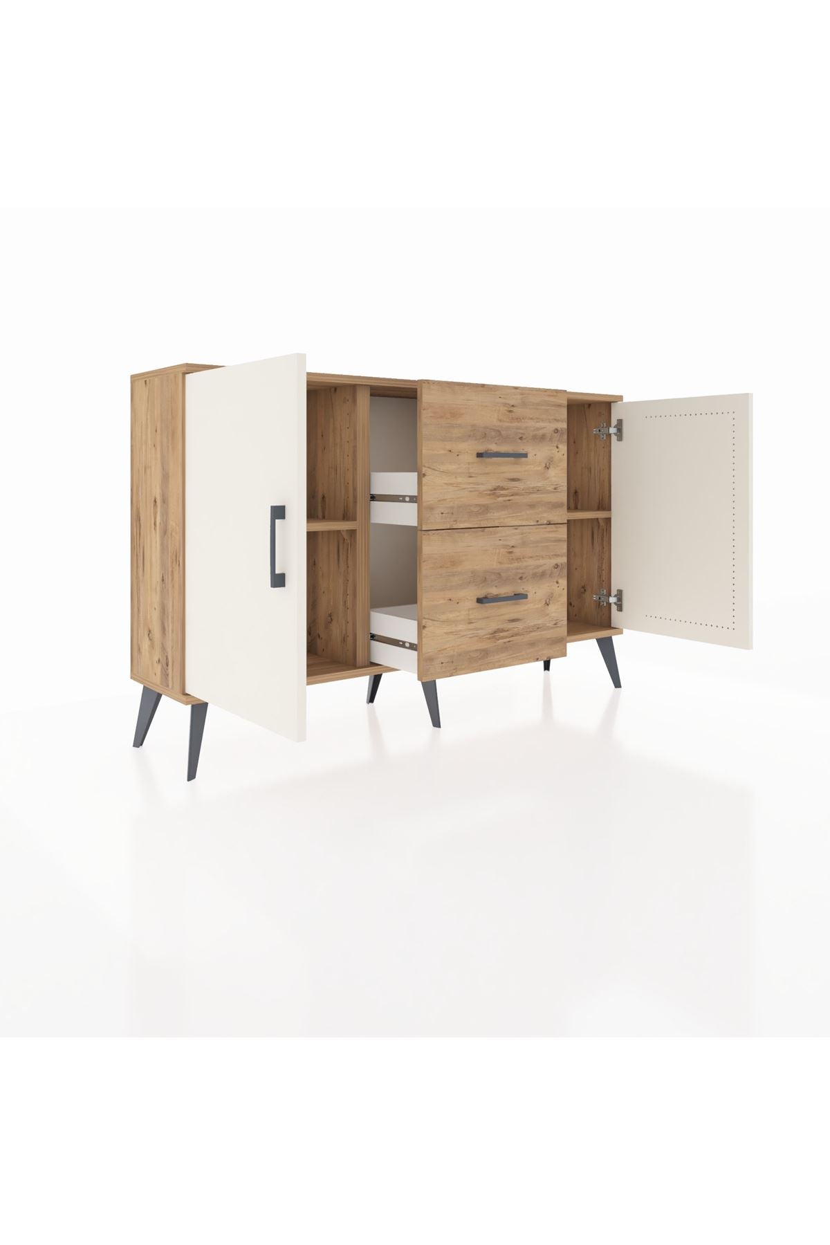 Arges Konsol 2 Raflı 2 Çekmeceli 2 Kapaklı 132x30x83 - S144M039V24A