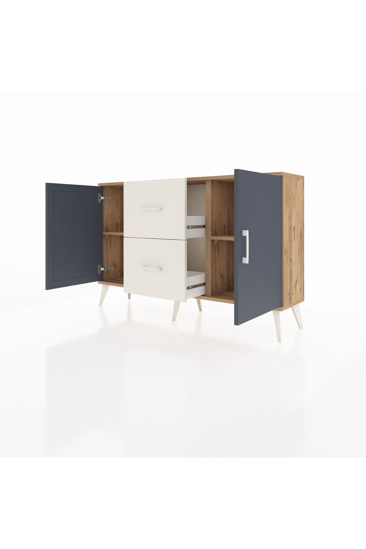 Arges Konsol 2 Raflı 2 Çekmeceli 2 Kapaklı 132x30x83 - S144M039V25A