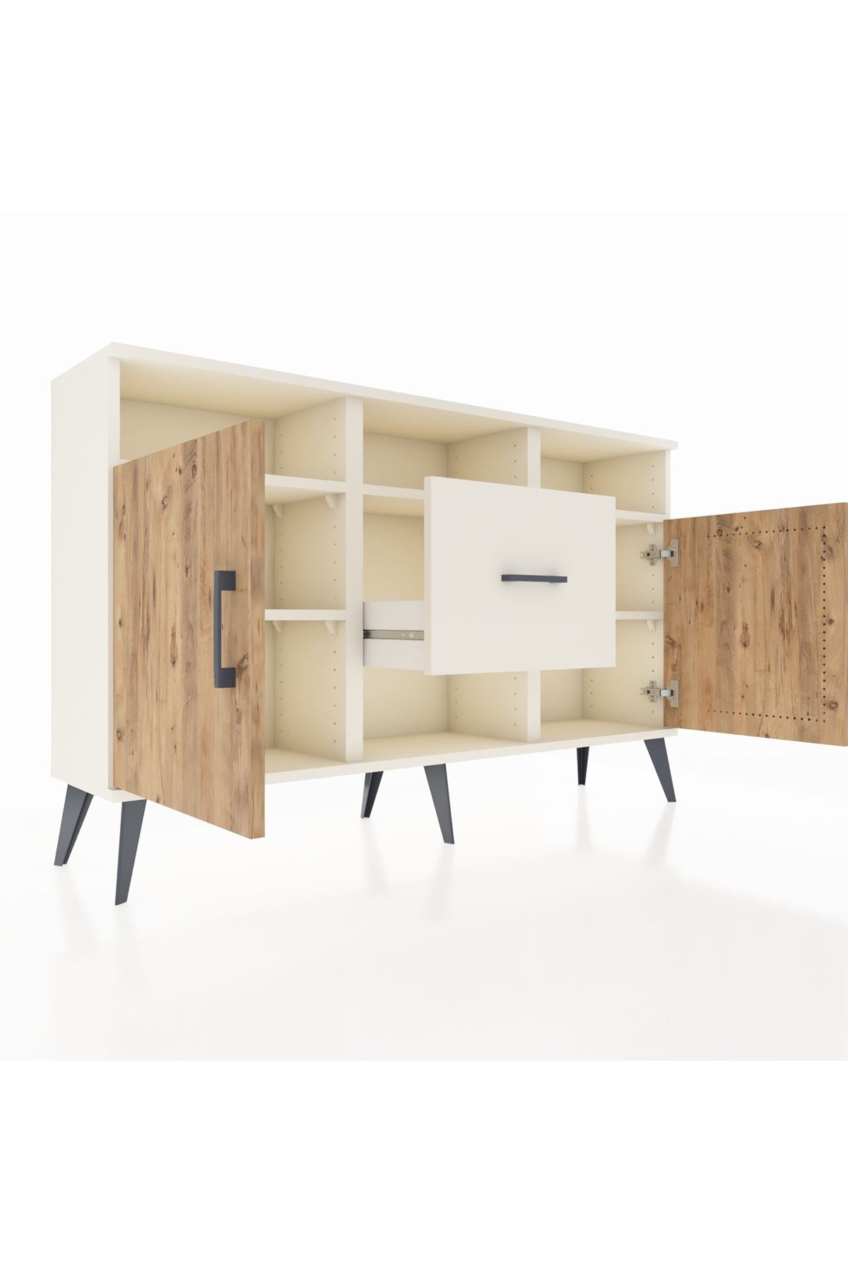 Arges Konsol 5 Raflı Tek Çekmeceli 2 Kapaklı 132x30x83 - S144M040V01A