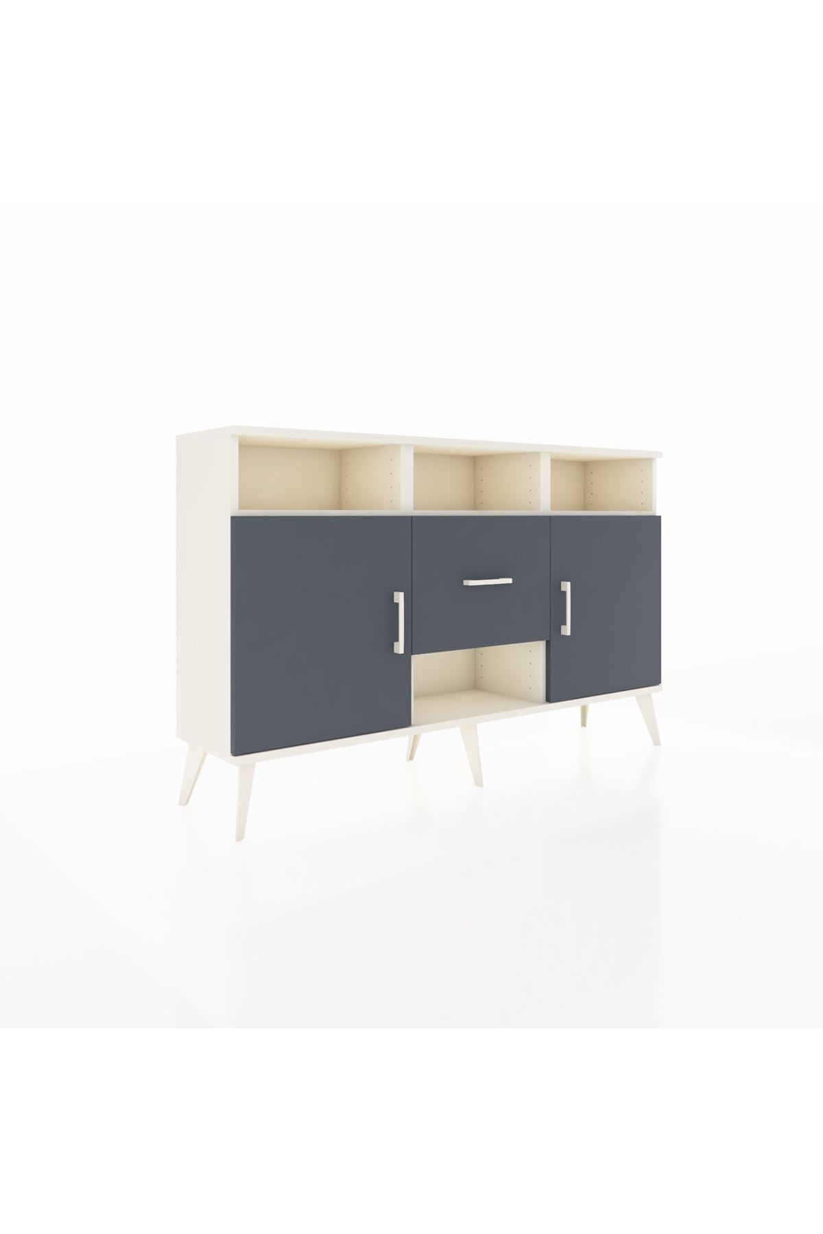 Arges Konsol 5 Raflı Tek Çekmeceli 2 Kapaklı 132x30x83 - S144M040V08A