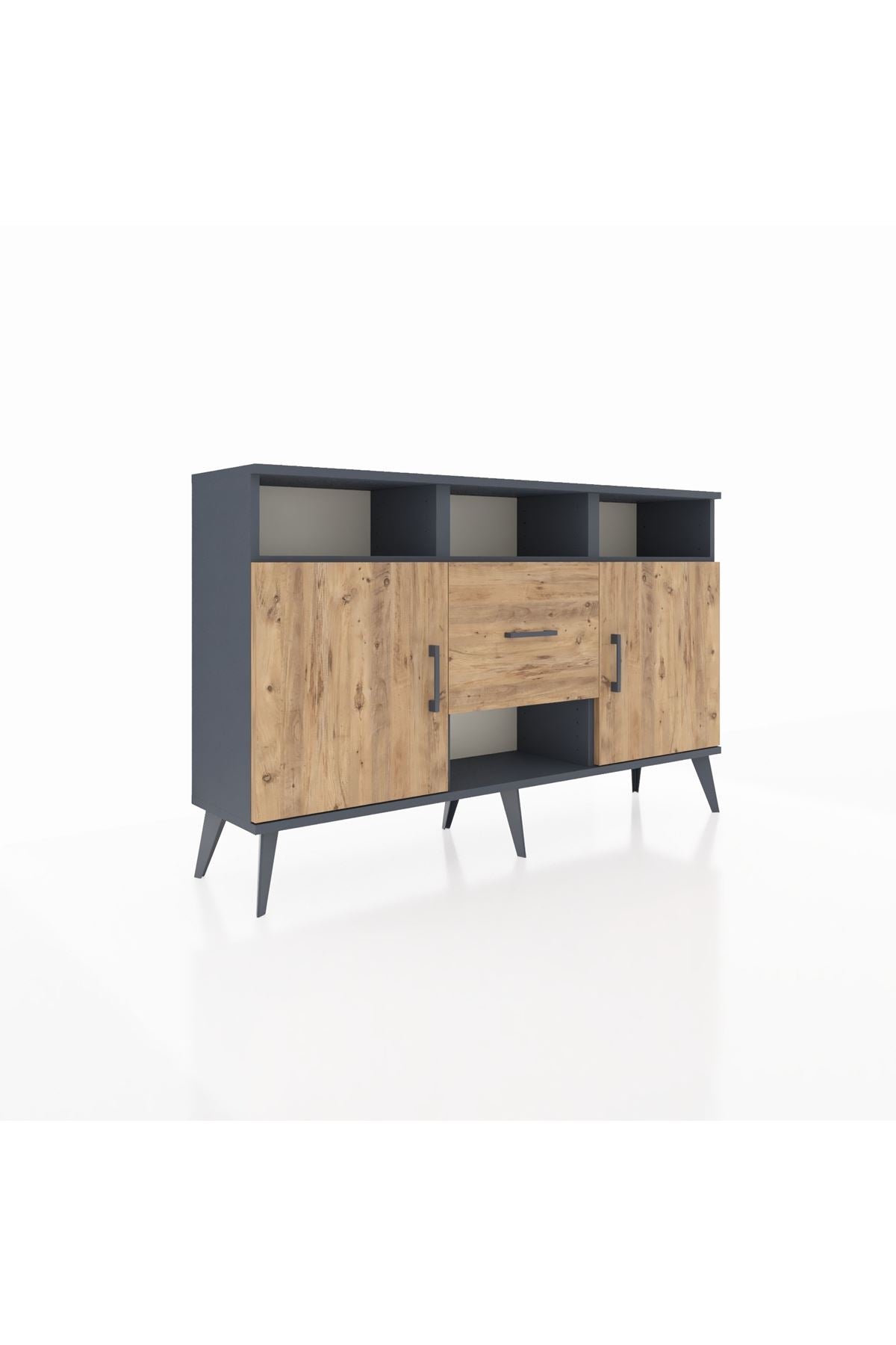 Arges Konsol 5 Raflı Tek Çekmeceli 2 Kapaklı 132x30x83 - S144M040V12A