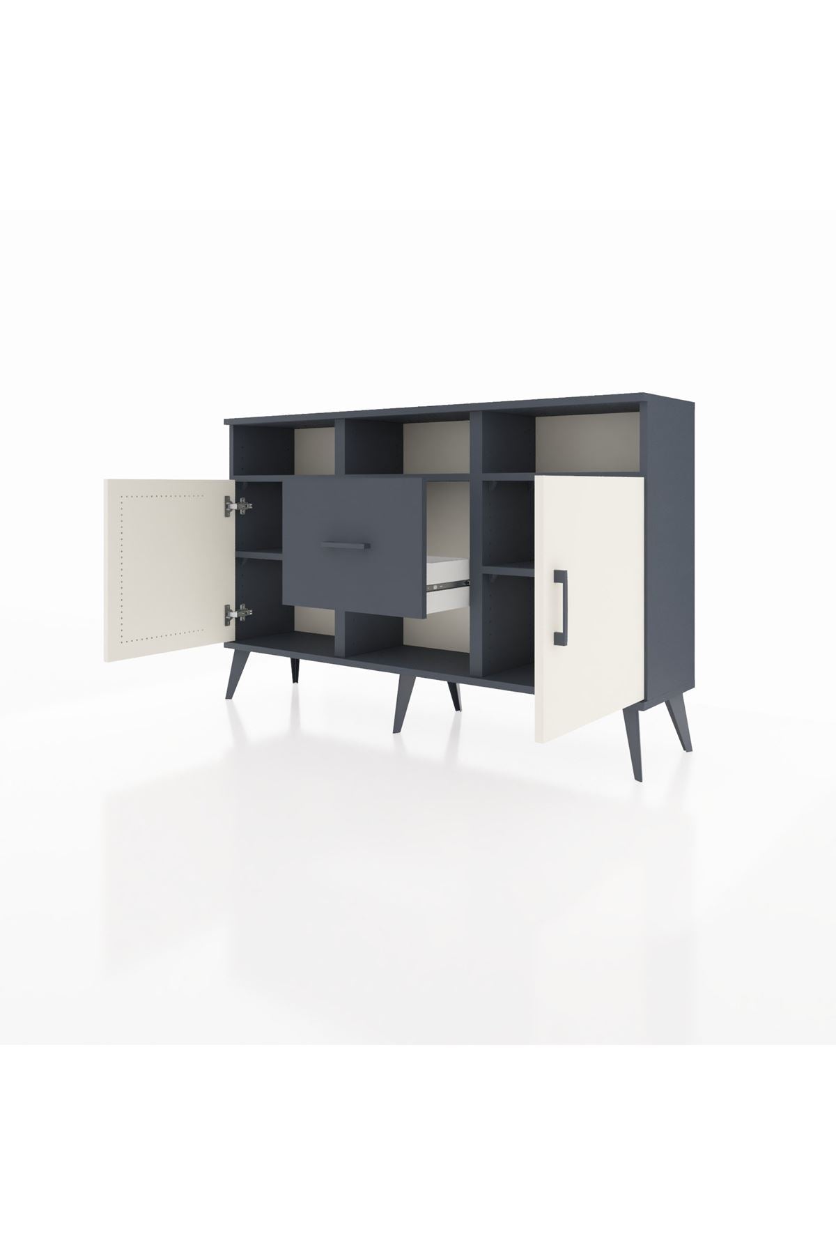 Arges Konsol 5 Raflı Tek Çekmeceli 2 Kapaklı 132x30x83 - S144M040V14A