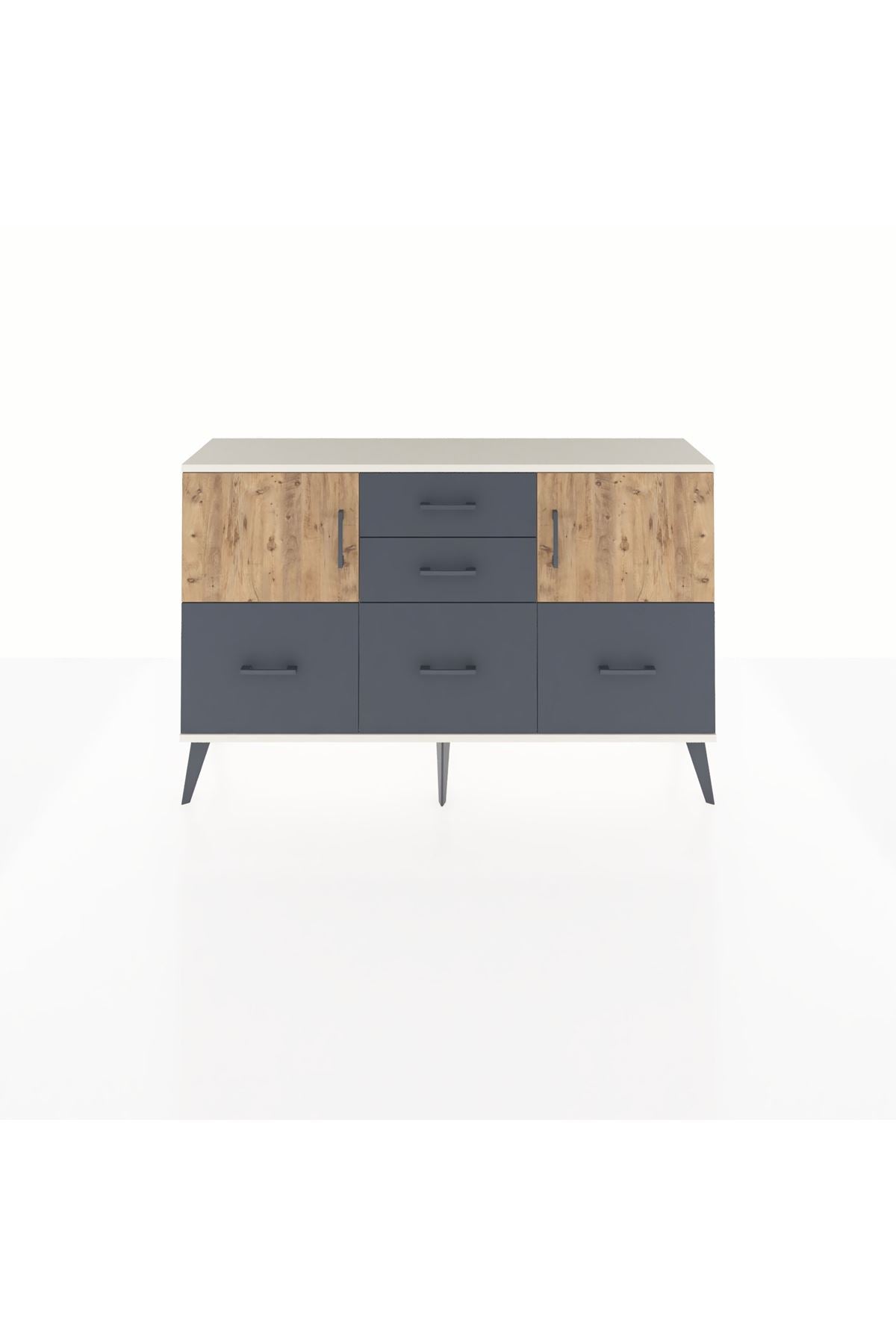 Arges Konsol 2 Raflı 5 Çekmeceli 2 Kapaklı 132x30x83 - S144M042V02A