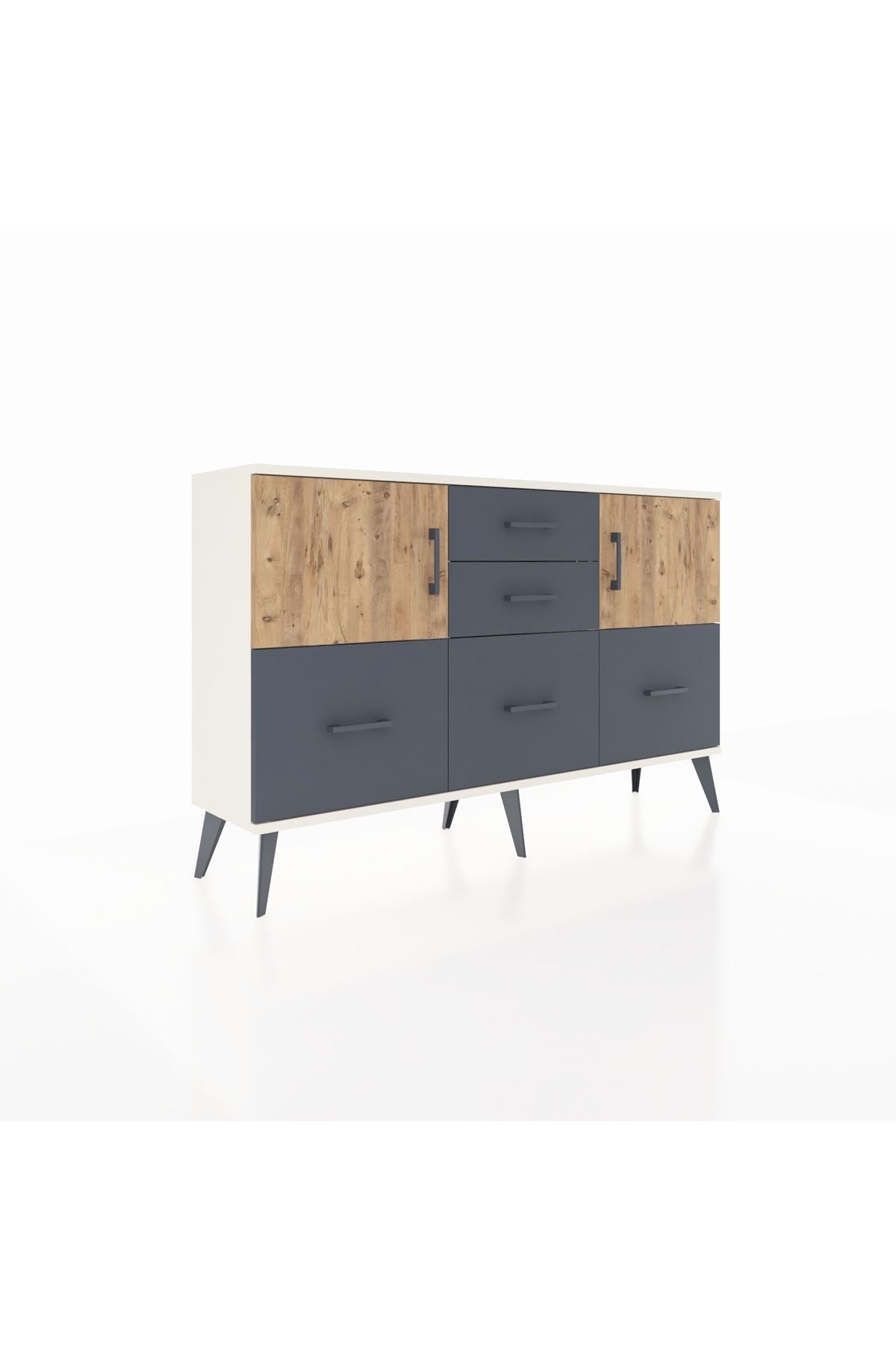 Arges Konsol 2 Raflı 5 Çekmeceli 2 Kapaklı 132x30x83 - S144M042V02A