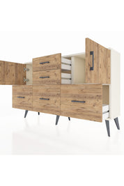 Arges Konsol 2 Raflı 5 Çekmeceli 2 Kapaklı 132x30x83 - S144M042V03A