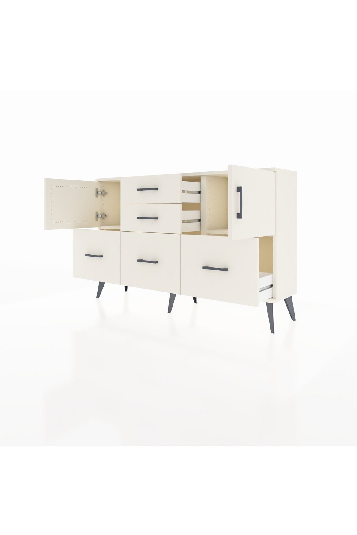 Arges Konsol 2 Raflı 5 Çekmeceli 2 Kapaklı 132x30x83 - S144M042V04A