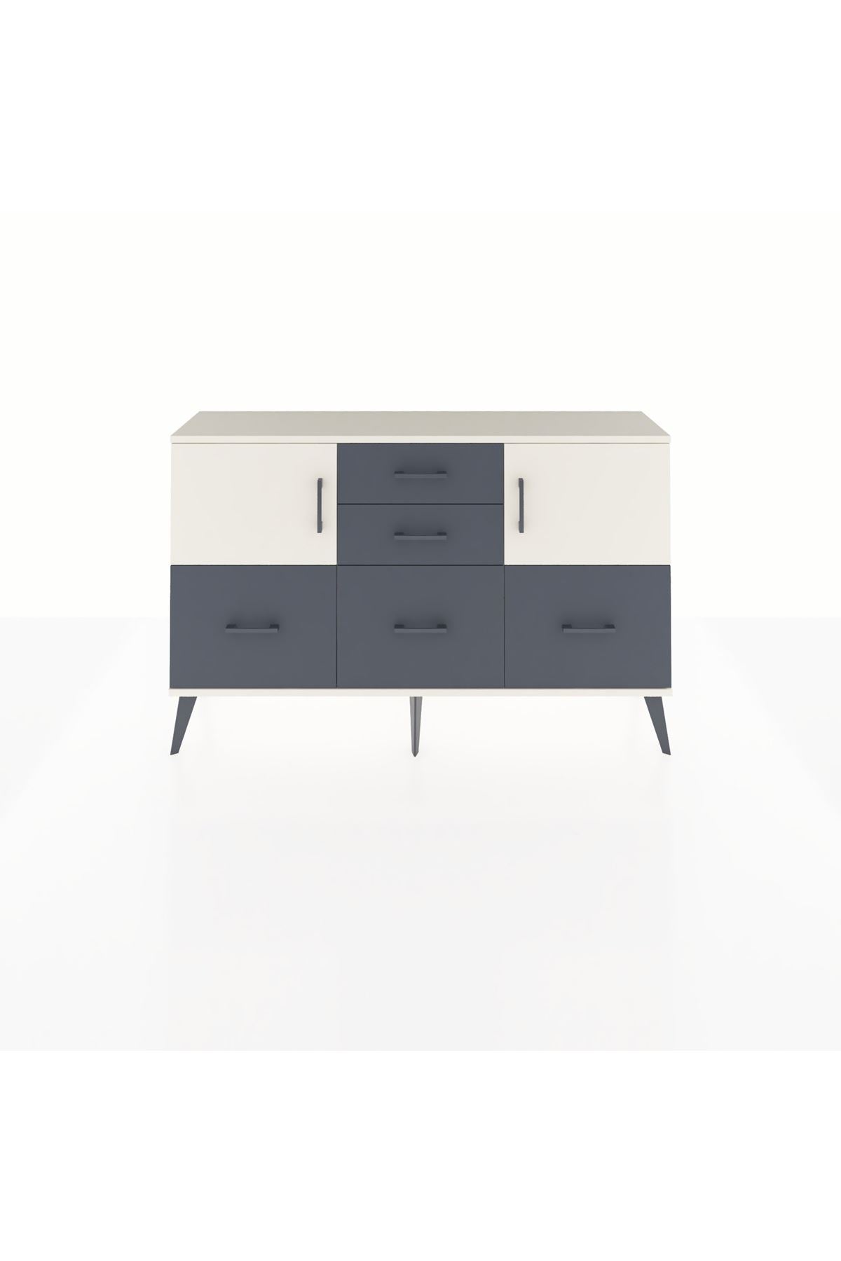 Arges Konsol 2 Raflı 5 Çekmeceli 2 Kapaklı 132x30x83 - S144M042V05A