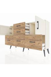 Arges Konsol 2 Raflı 5 Çekmeceli 2 Kapaklı 132x30x83 - S144M042V06A