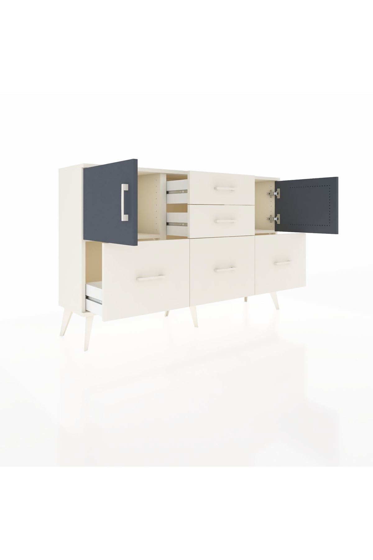 Arges Konsol 2 Raflı 5 Çekmeceli 2 Kapaklı 132x30x83 - S144M042V07A