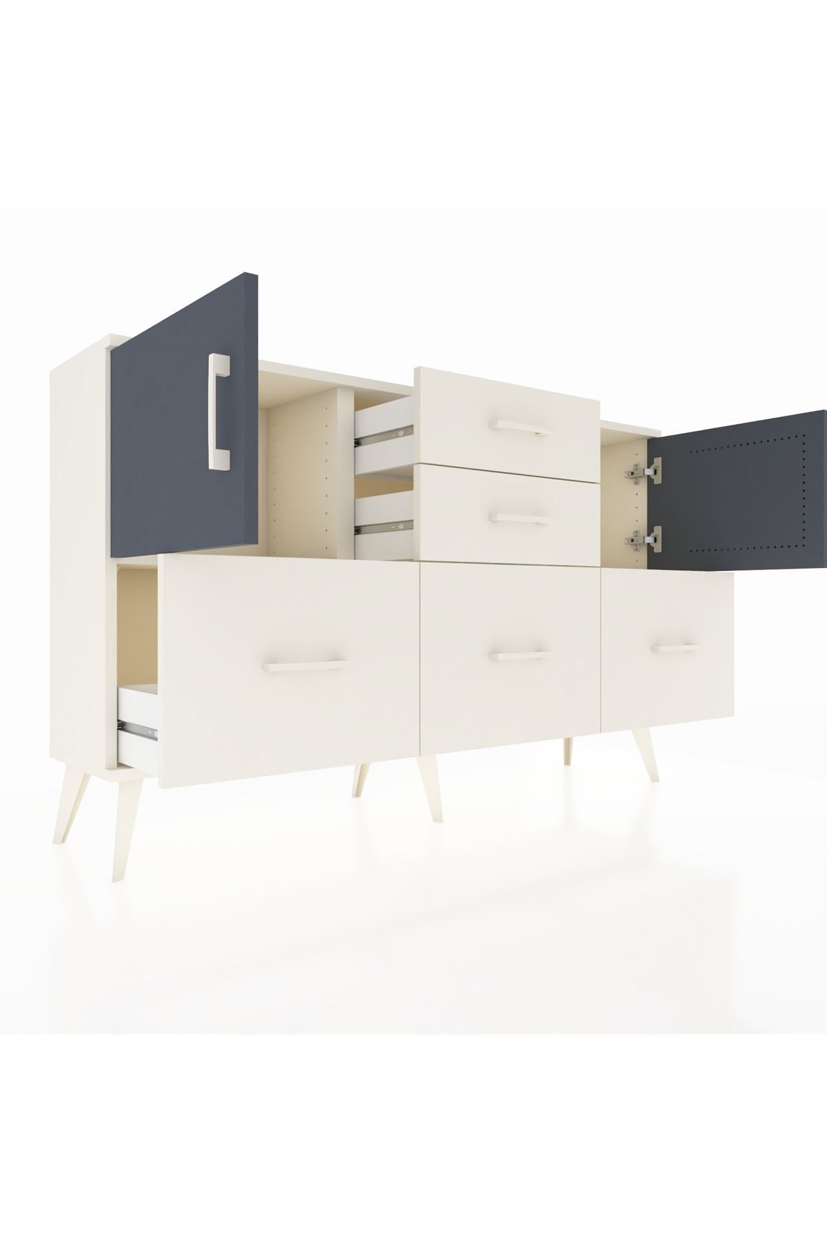 Arges Konsol 2 Raflı 5 Çekmeceli 2 Kapaklı 132x30x83 - S144M042V07A