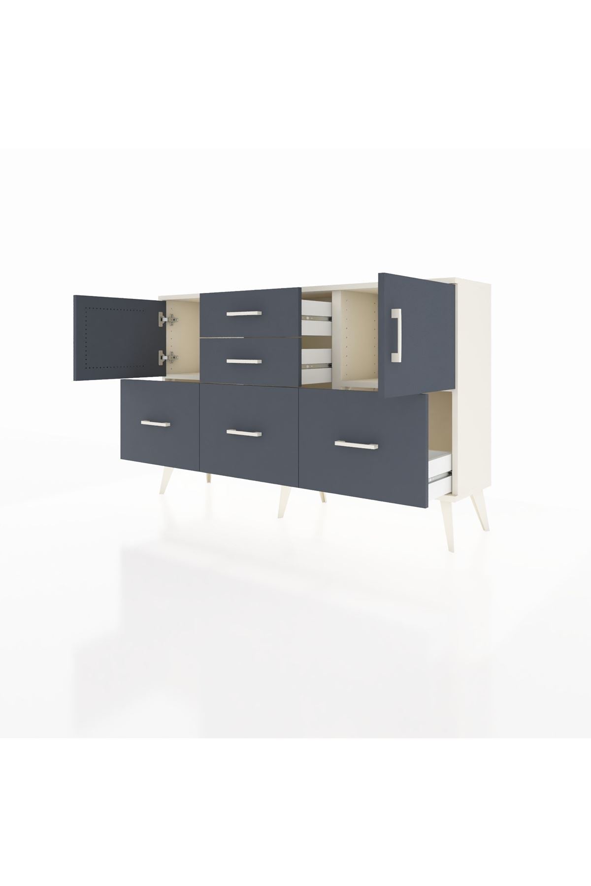 Arges Konsol 2 Raflı 5 Çekmeceli 2 Kapaklı 132x30x83 - S144M042V08A