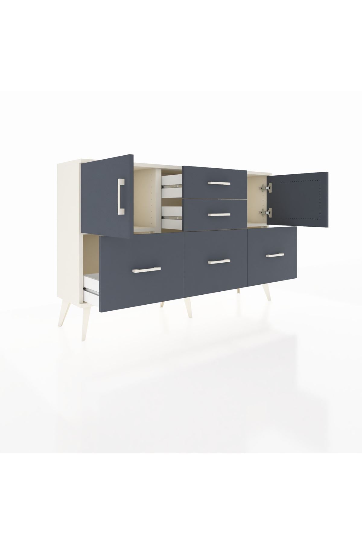 Arges Konsol 2 Raflı 5 Çekmeceli 2 Kapaklı 132x30x83 - S144M042V08A