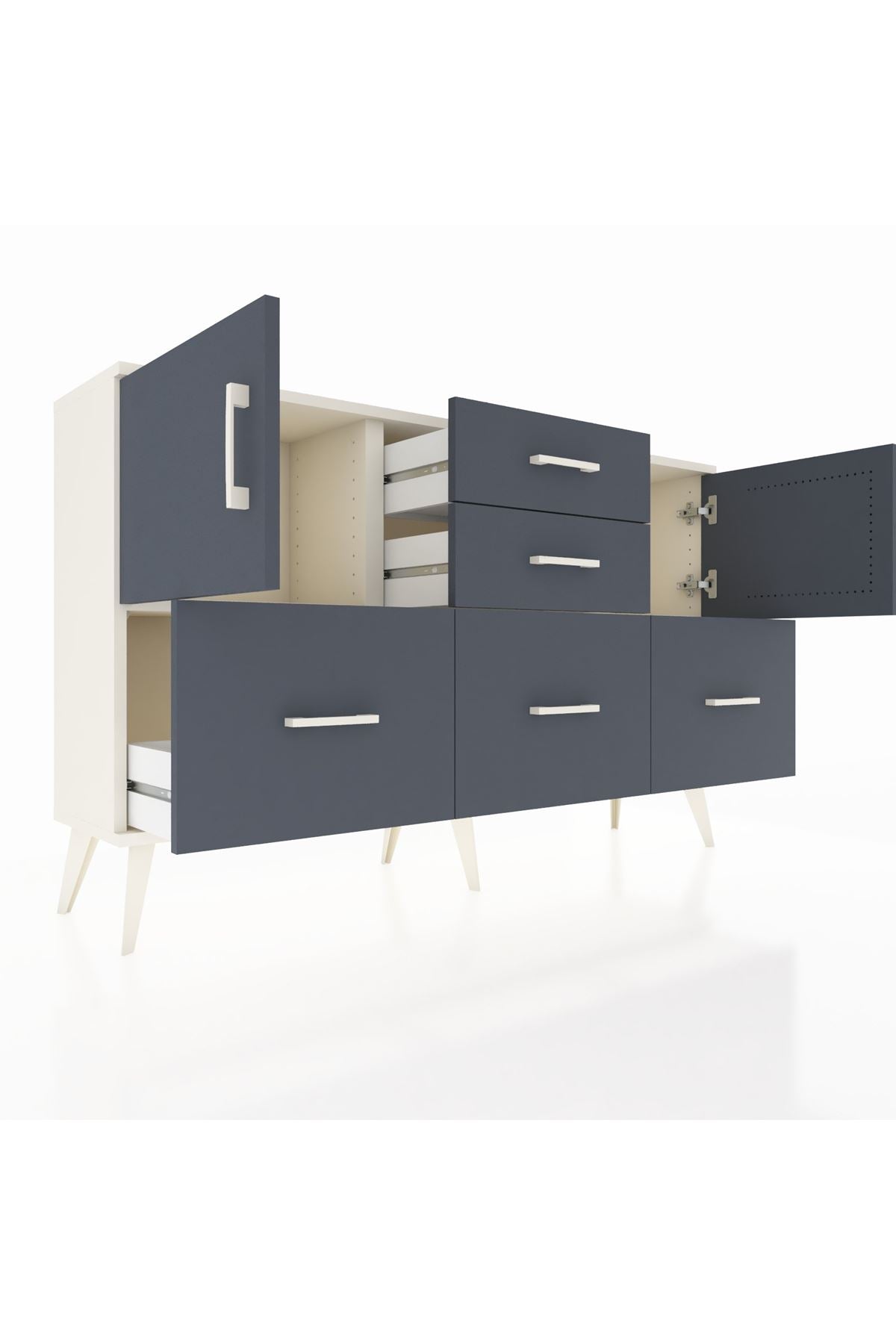 Arges Konsol 2 Raflı 5 Çekmeceli 2 Kapaklı 132x30x83 - S144M042V08A