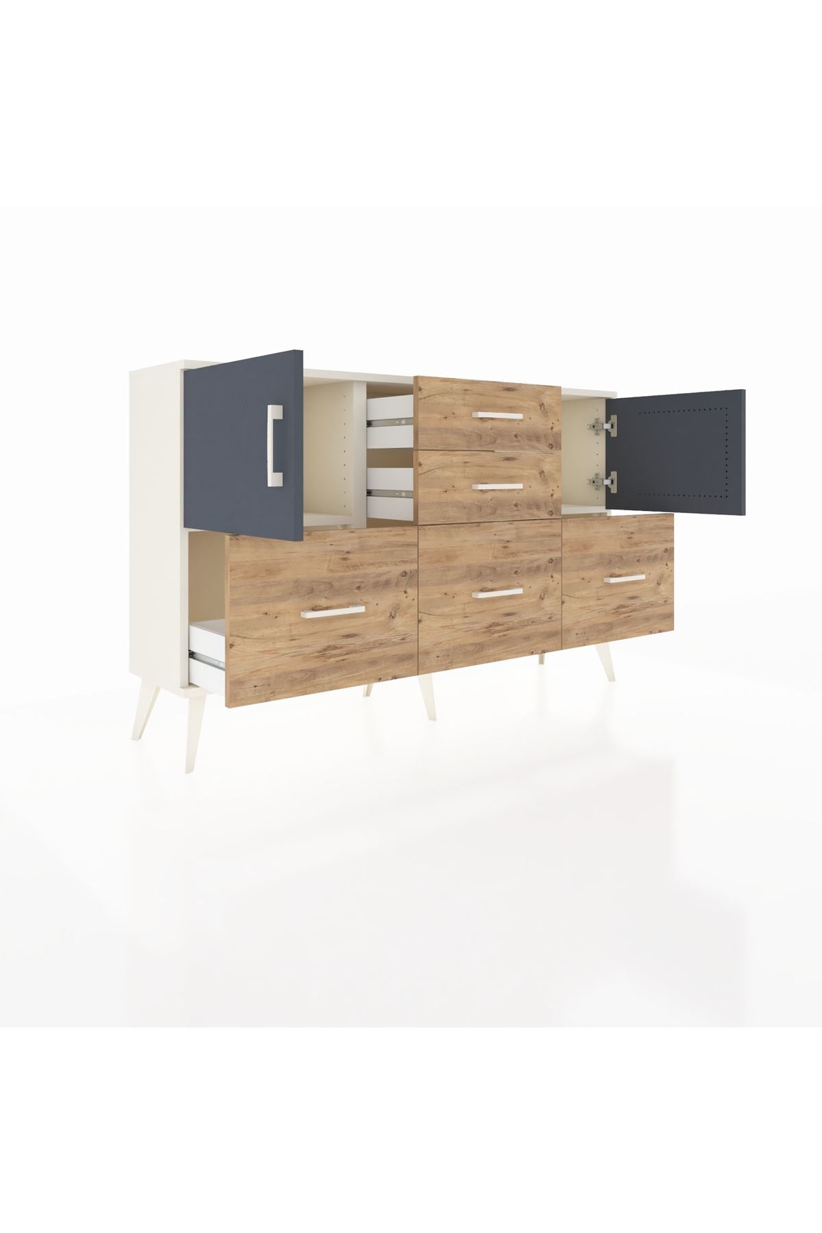 Arges Konsol 2 Raflı 5 Çekmeceli 2 Kapaklı 132x30x83 - S144M042V09A