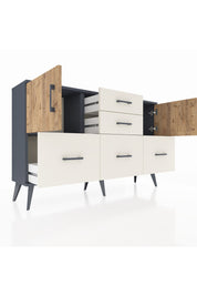 Arges Konsol 2 Raflı 5 Çekmeceli 2 Kapaklı 132x30x83 - S144M042V10A