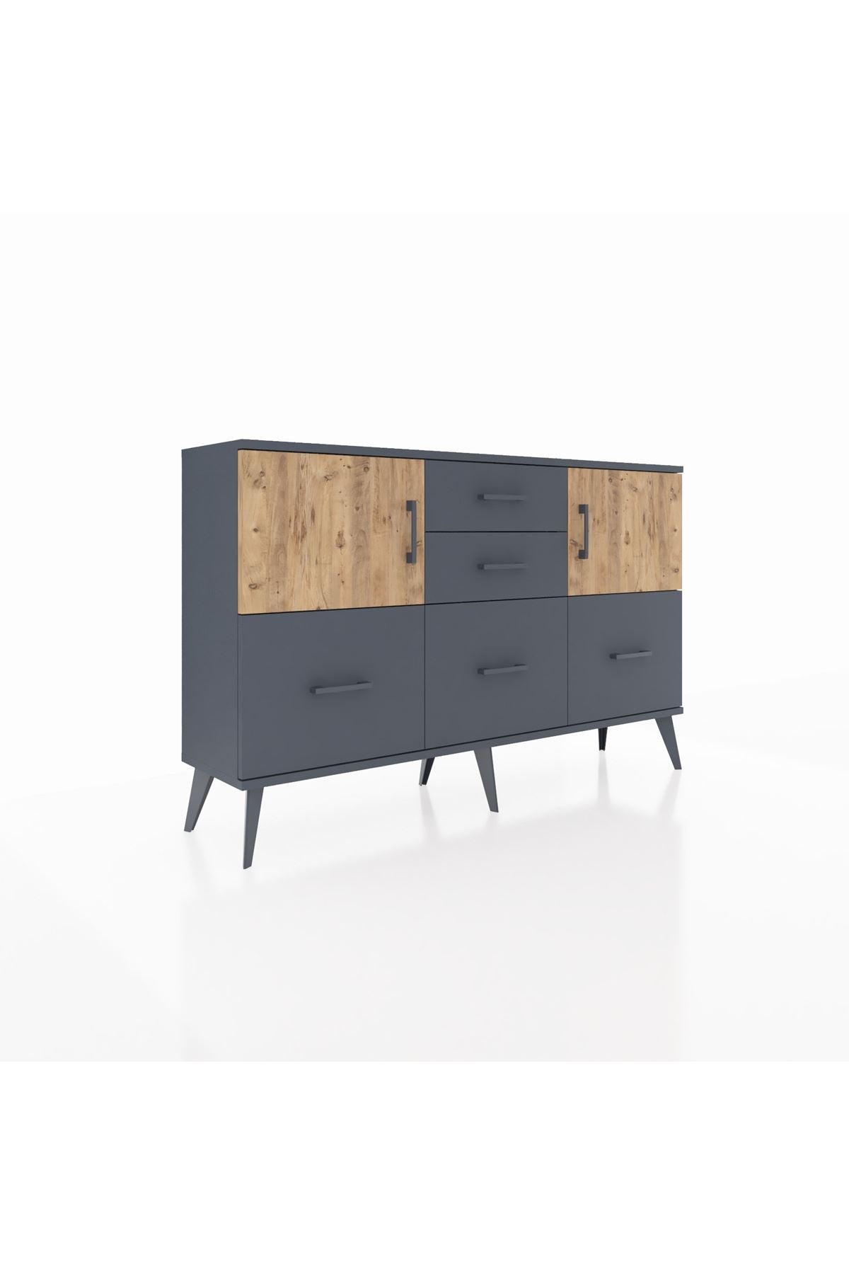 Arges Konsol 2 Raflı 5 Çekmeceli 2 Kapaklı 132x30x83 - S144M042V11A