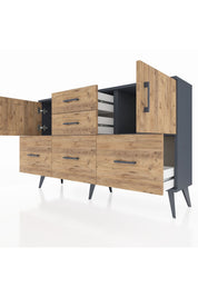 Arges Konsol 2 Raflı 5 Çekmeceli 2 Kapaklı 132x30x83 - S144M042V12A