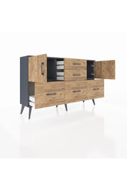 Arges Konsol 2 Raflı 5 Çekmeceli 2 Kapaklı 132x30x83 - S144M042V12A