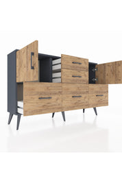 Arges Konsol 2 Raflı 5 Çekmeceli 2 Kapaklı 132x30x83 - S144M042V12A