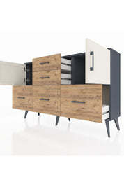 Arges Konsol 2 Raflı 5 Çekmeceli 2 Kapaklı 132x30x83 - S144M042V15A