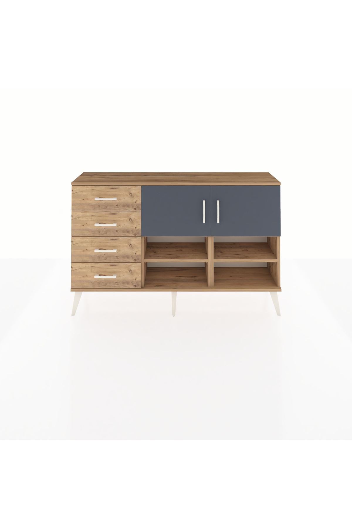 Arges Konsol 4 Raflı 4 Çekmeceli 2 Kapaklı 132x30x83 - S144M031V27A