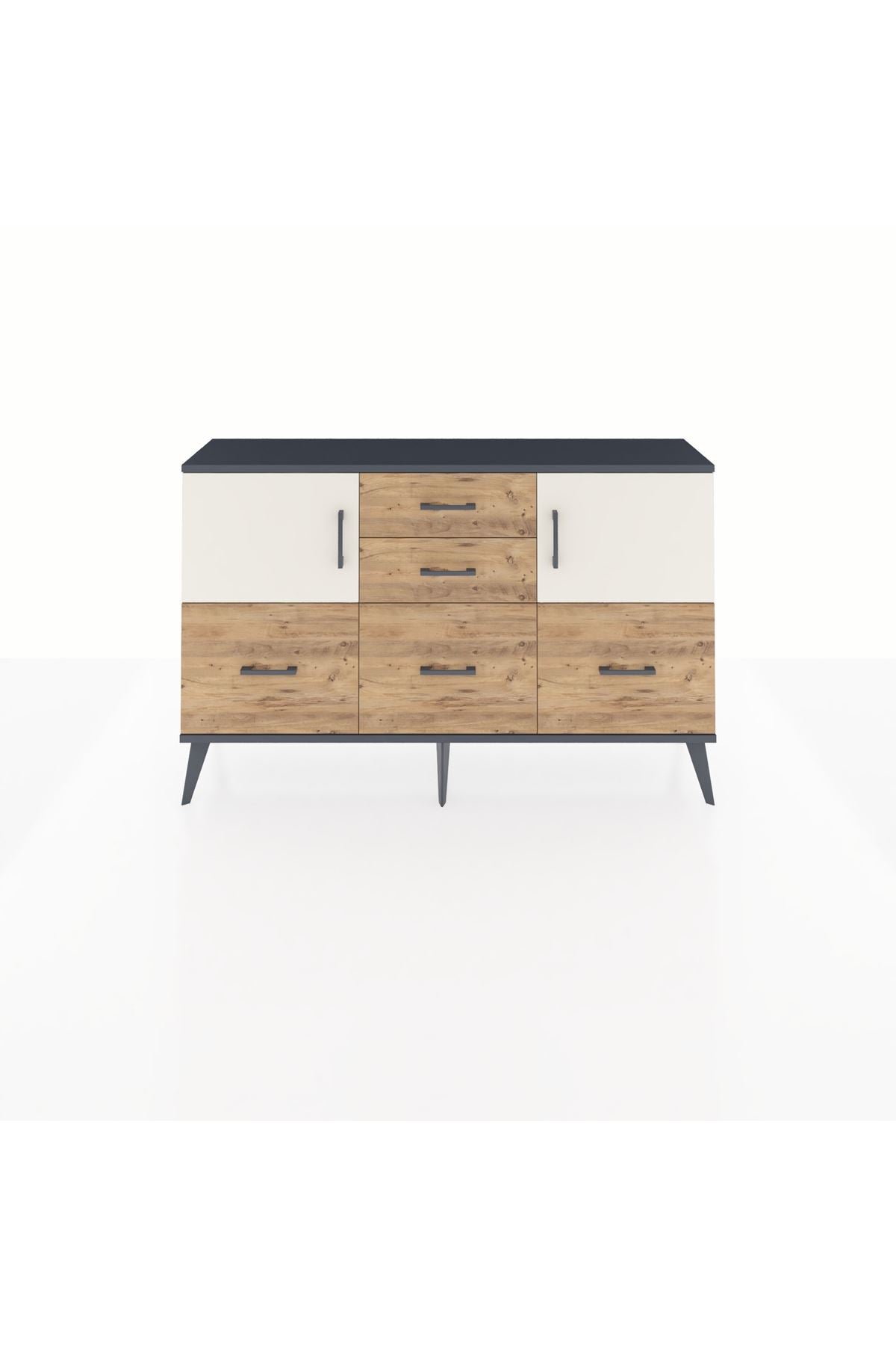 Arges Konsol 2 Raflı 5 Çekmeceli 2 Kapaklı 132x30x83 - S144M042V15A