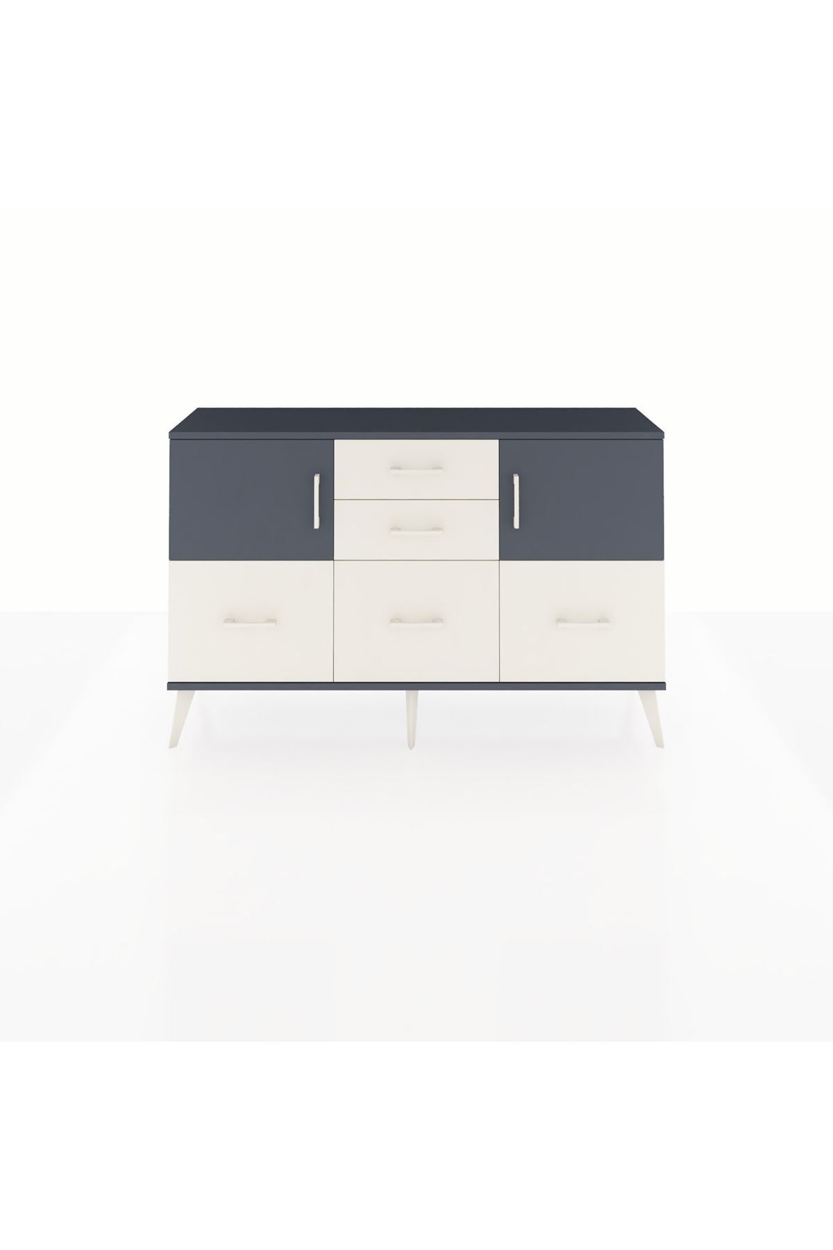 Arges Konsol 2 Raflı 5 Çekmeceli 2 Kapaklı 132x30x83 - S144M042V16A