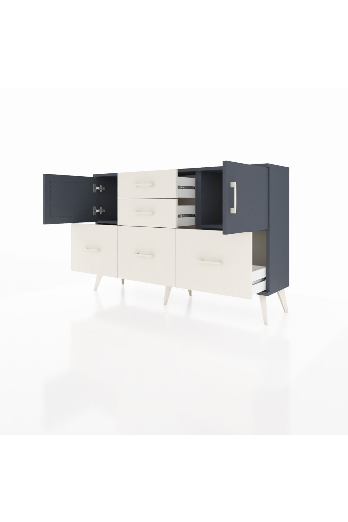 Arges Konsol 2 Raflı 5 Çekmeceli 2 Kapaklı 132x30x83 - S144M042V16A