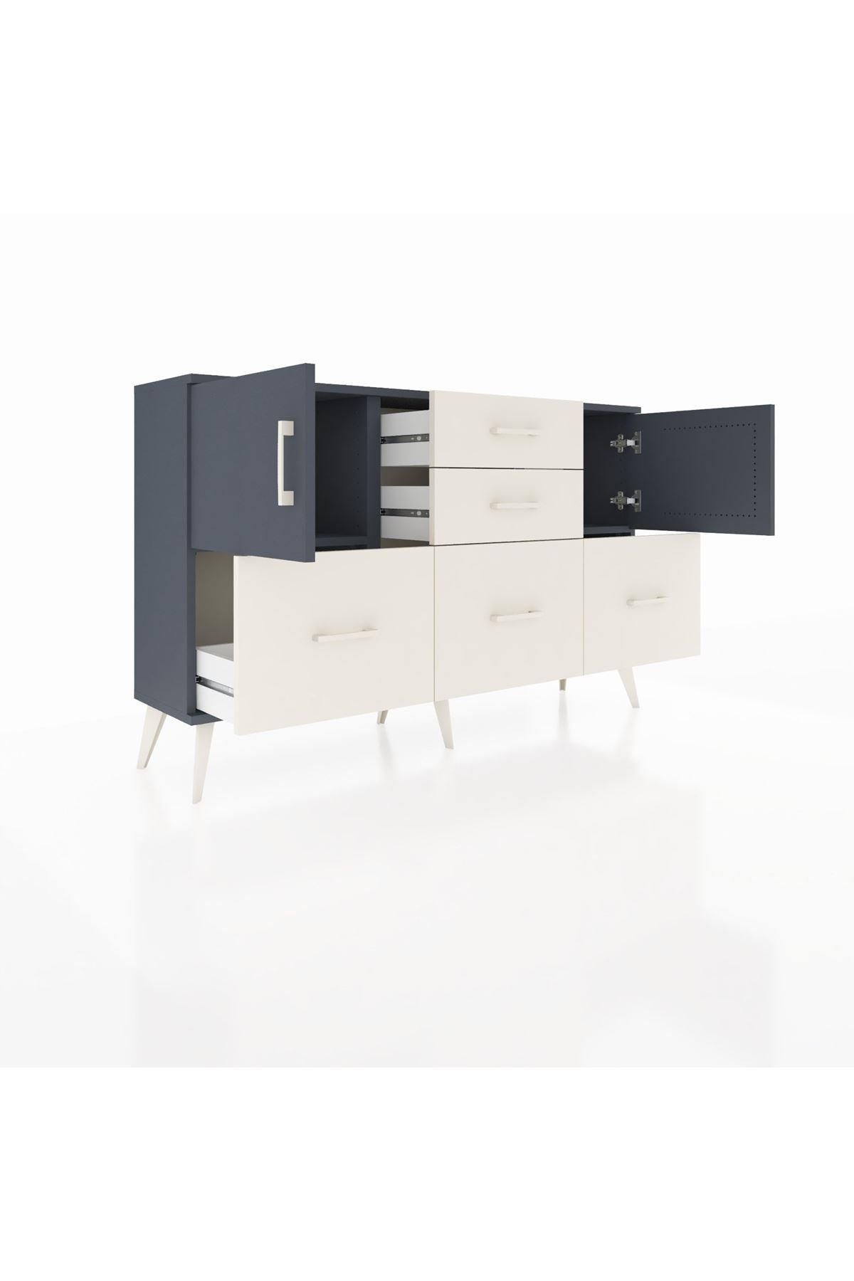 Arges Konsol 2 Raflı 5 Çekmeceli 2 Kapaklı 132x30x83 - S144M042V16A