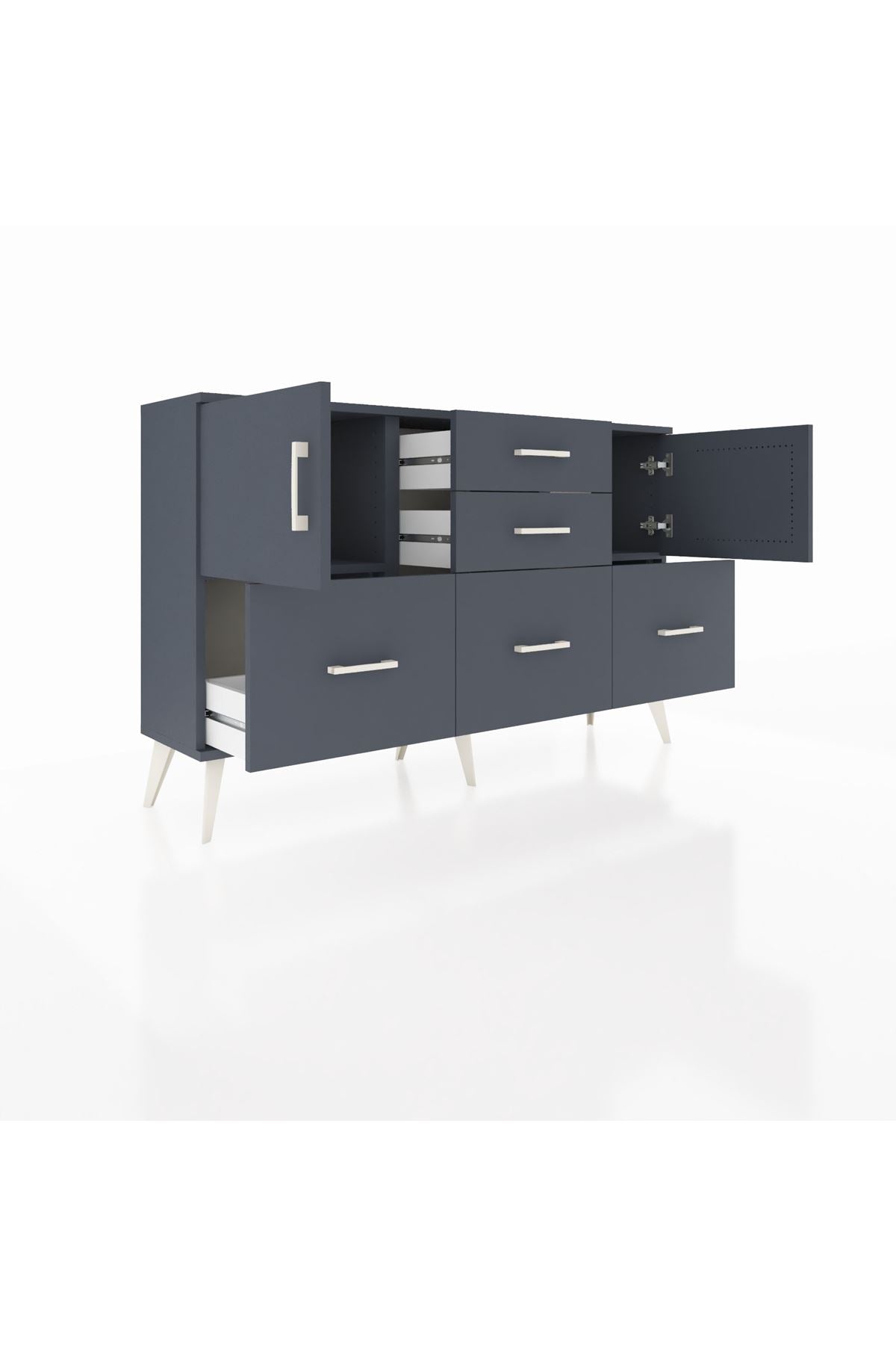 Arges Konsol 2 Raflı 5 Çekmeceli 2 Kapaklı 132x30x83 - S144M042V17A