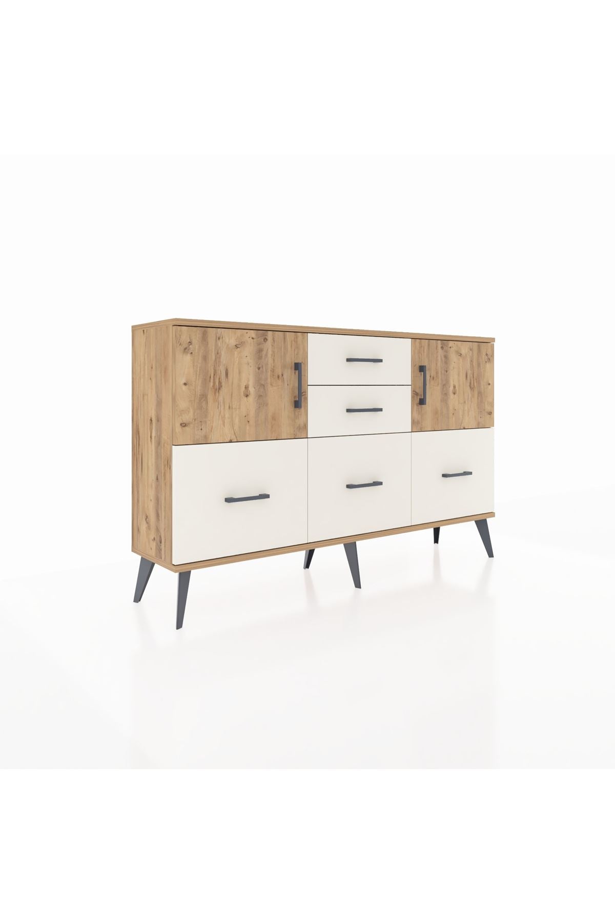 Arges Konsol 2 Raflı 5 Çekmeceli 2 Kapaklı 132x30x83 - S144M042V19A