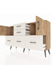 Arges Konsol 2 Raflı 5 Çekmeceli 2 Kapaklı 132x30x83 - S144M042V19A