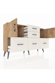 Arges Konsol 2 Raflı 5 Çekmeceli 2 Kapaklı 132x30x83 - S144M042V19A