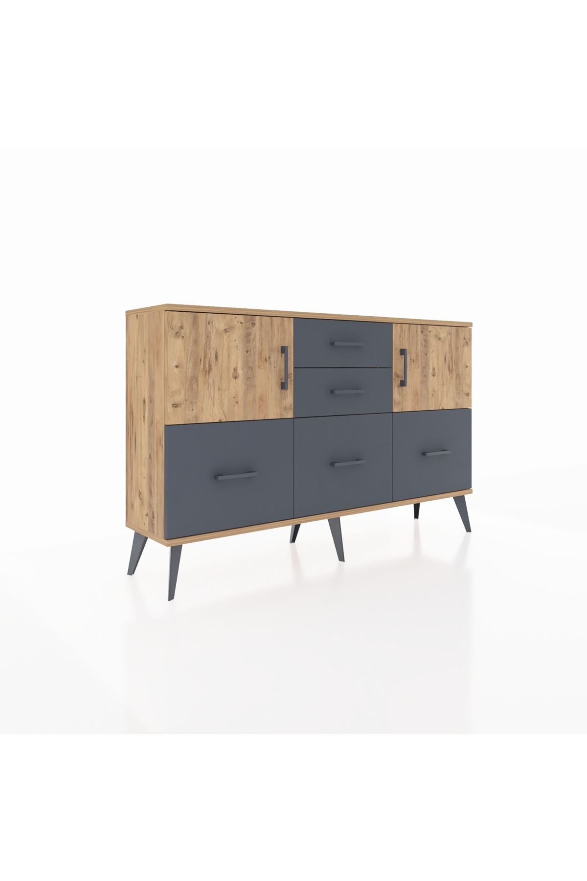 Arges Konsol 2 Raflı 5 Çekmeceli 2 Kapaklı 132x30x83 - S144M042V20A