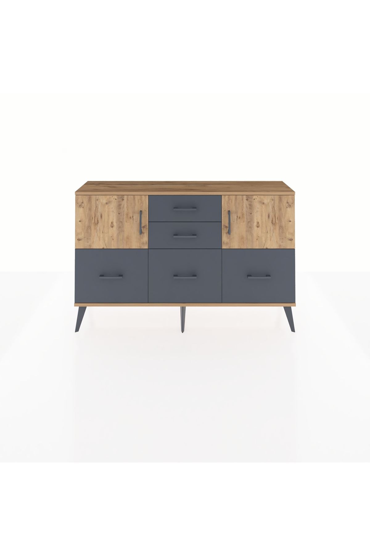 Arges Konsol 2 Raflı 5 Çekmeceli 2 Kapaklı 132x30x83 - S144M042V20A