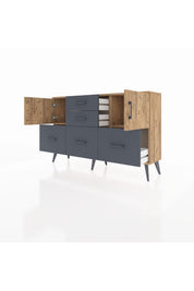 Arges Konsol 2 Raflı 5 Çekmeceli 2 Kapaklı 132x30x83 - S144M042V20A