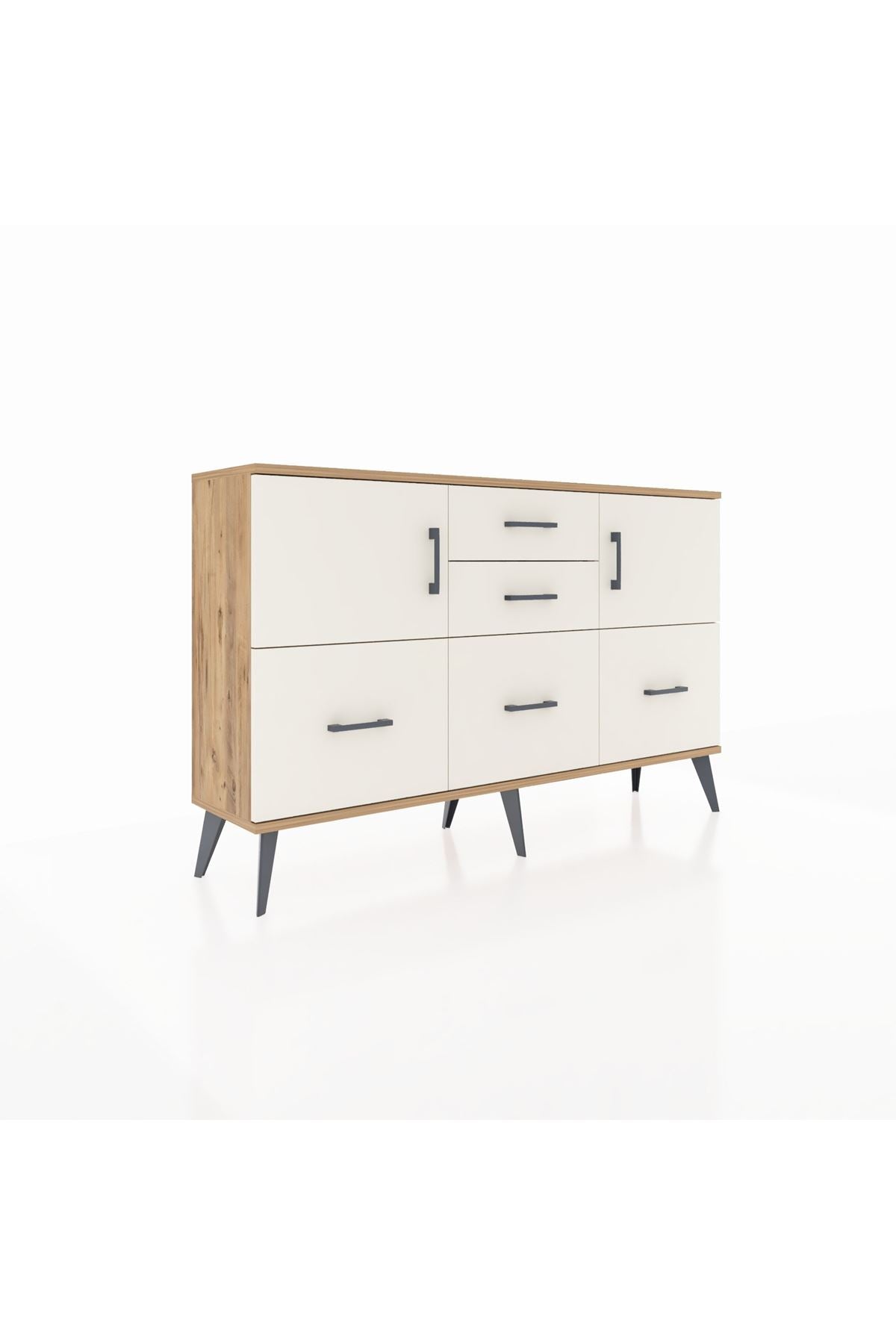 Arges Konsol 2 Raflı 5 Çekmeceli 2 Kapaklı 132x30x83 - S144M042V22A